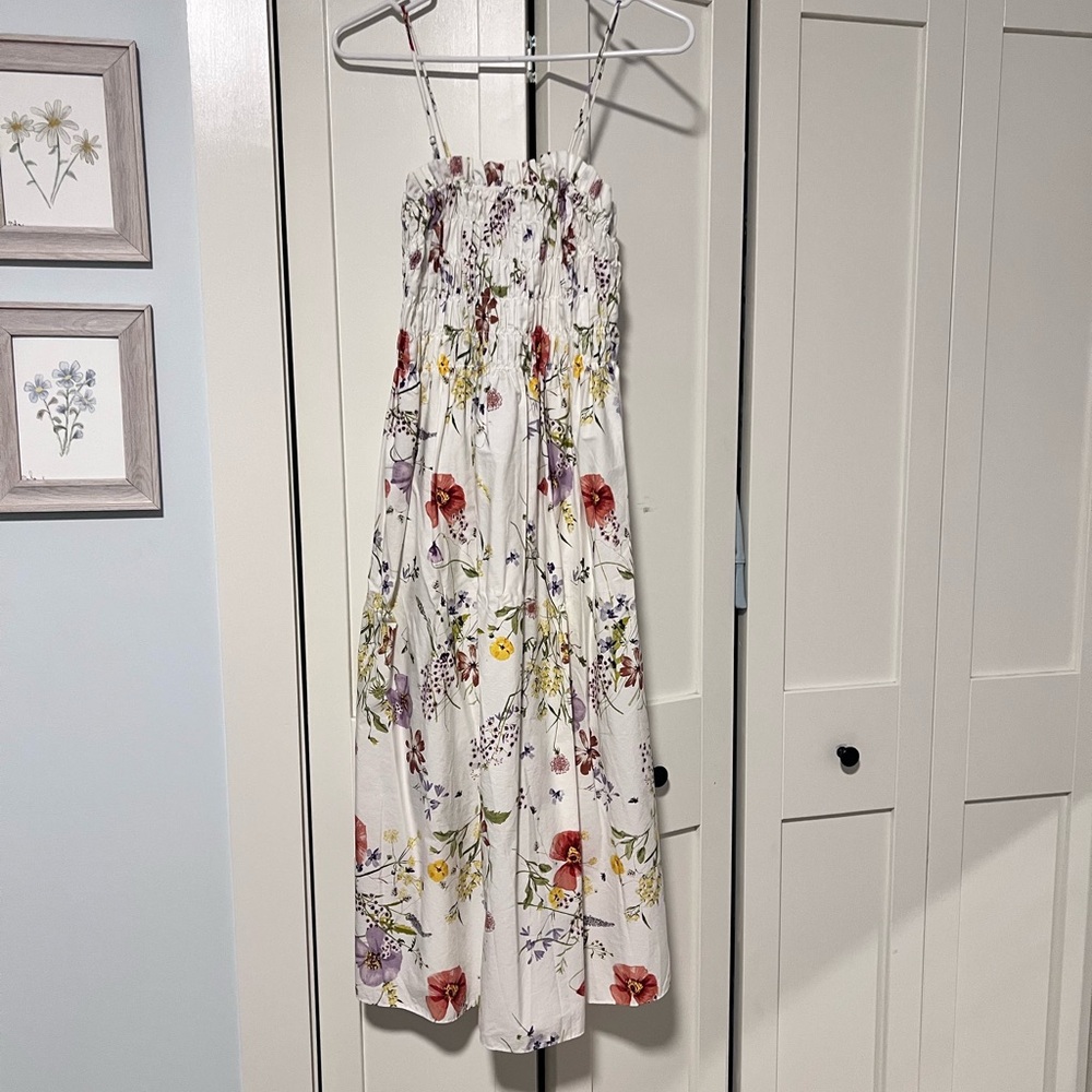 H&M Floral Maxi Dress - White with Multicolor Flowers